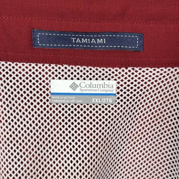 Columbia Men's Tamiami Ii Short Sleeve Shirt Size XXL Beet Color Omni-Wick Tech - Picture 4 of 5